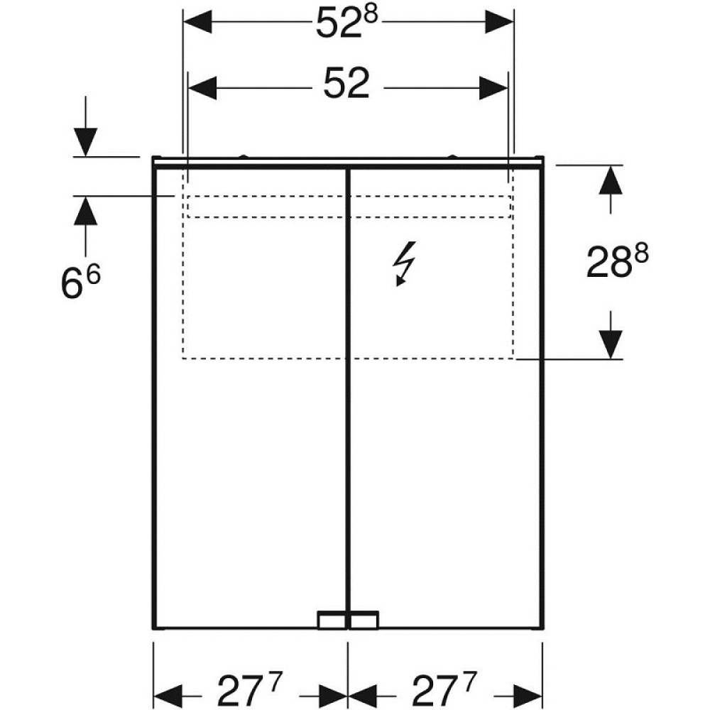 Фото Geberit Option 500.258.00.1 Шкафчик зеркальный, 2 дверцы распашные