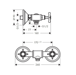 Фото Axor Montreux 16560820 Смеситель для душа (Шлифованный никель)