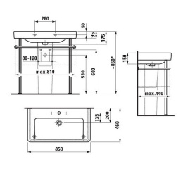 Раковина накладная Laufen Pro S 8.1396.5.000.104.1, 85*46см