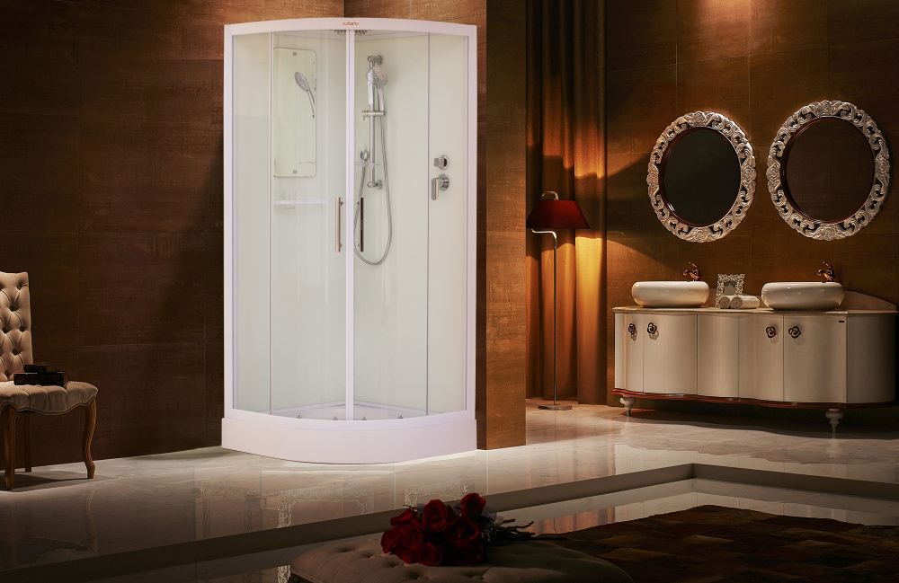 Душевая кабина 100x100x210 Esbano (ESKW100CR) белый, Поддон низкий