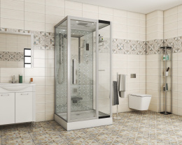 Фото Душевая кабина 100x90x215 Niagara (NG-7714W) акрил, Поддон низкий