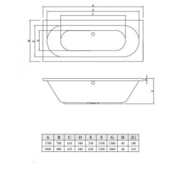 Акриловая ванна 180x80 C-Bath (CBQ001002)