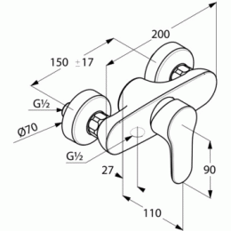 Фото Смеситель для душа Kludi Objekta (327640575) хром