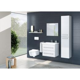 Villeroy Boch Avento A89400B3 Шкаф пенал для ванной комнаты, петли слева (чёрное стекло)