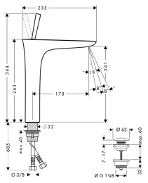 Фото Смеситель для раковины Hansgrohe PuraVida (15072000) хром