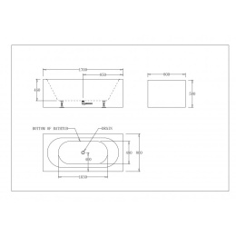 Акриловая ванна 170x80 BelBagno (BB78-1700), квадратная