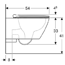 Фото Инсталляция Geberit с безободковым унитазом Geberit Smyle Square 500.685.01.1 Rimfree, сиденье микро