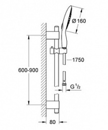 Душевой гарнитур Grohe Power&Soul (27749000) хром