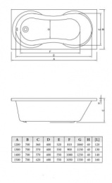 Акриловая ванна 130x70 C-Bath (CBQ006002)