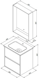 Зеркало с LED подсветкой Aquanet Милан (00306383) Черный