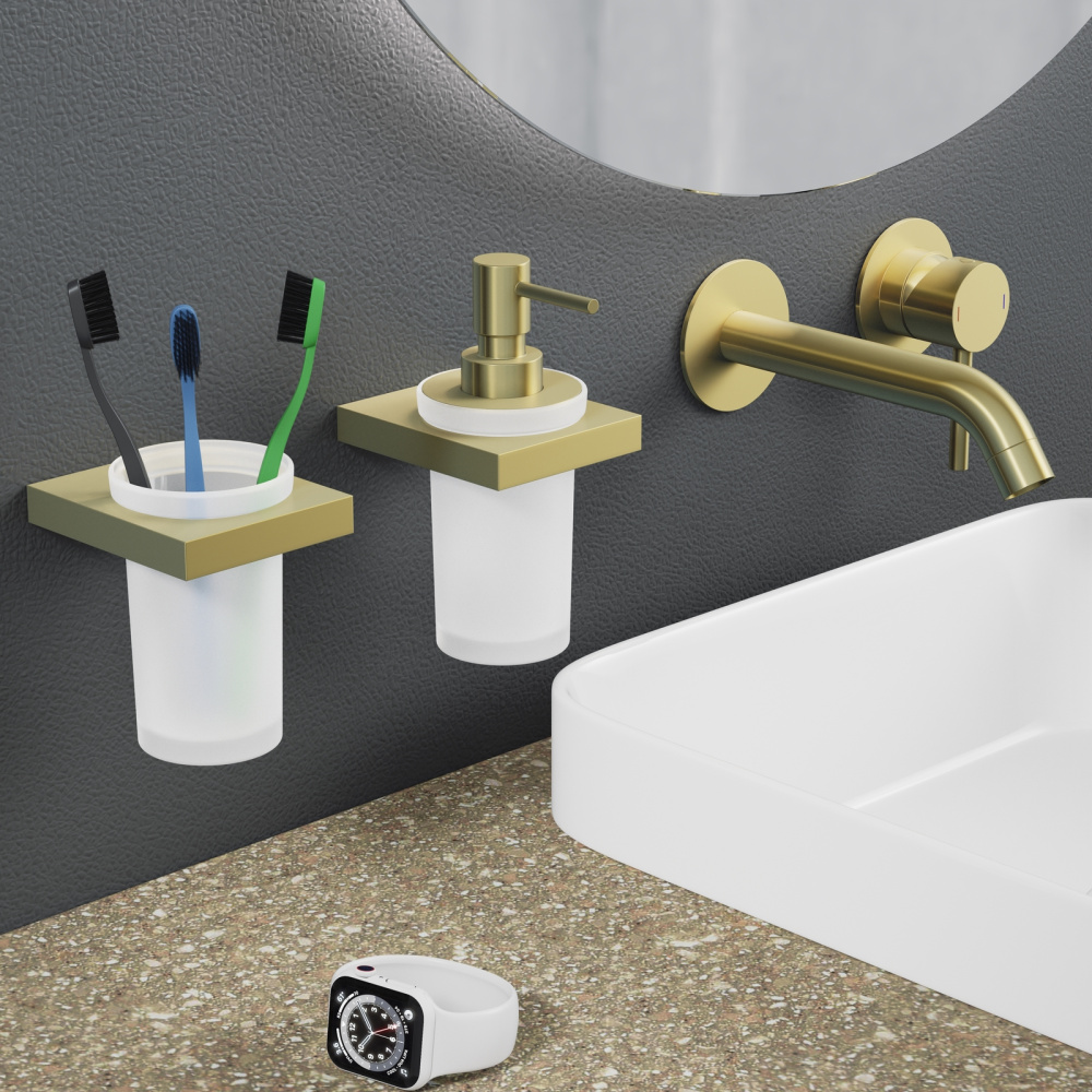 Фото Стакан для зубных щеток Timo Petruma 15233/17 золото матовое