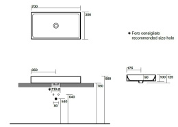 Kerasan Cento 355601 Раковина-чаша на 70 см