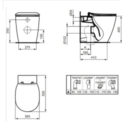 Приставной унитаз-соло Ideal Standard Connect AquaBlade® E052401, безободковый, с крепежом TT0257919