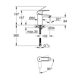 Grohe Eurostyle Cosmopolitan 2337320E Смеситель для раковины (хром)