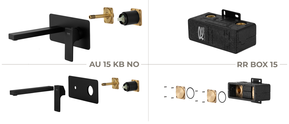Фото Смеситель для раковины Remer Absolute AU15KBNO, чёрный матовый