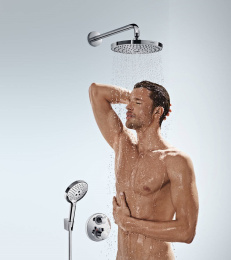 Фото Смеситель для душа Hansgrohe Ecostat S (15758700) белый матовый