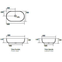 Раковина накладная Kerasan Nolita, 60 х 40 см, цвет зеленый