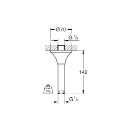 Grohe Grandera 27978IG0 Душевой кронштейн, потолочный