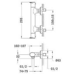 Смеситель Teka Icon 332010200 Термостат для душа