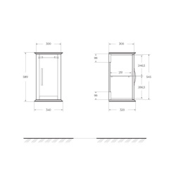 Ножки для шкафчика, комплект 2 штуки CEZARES TIFFANY 40406 Grigio Nuvola