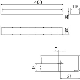 Рейлинг 400 мм модульный, настенный Inda Indissima Barra A8883CNE