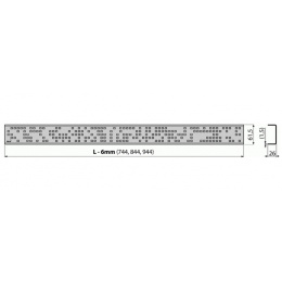 Решетка водосточная AlcaPlast Code-750L, нержавеющая сталь глянцевая