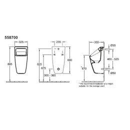 Villeroy&Boch Architectura 558700R1 Писсуар подвесной (белый альпийский)