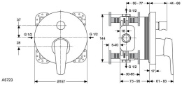 Ideal Standard Cerasprint A5723AA Смеситель для ванны/душа