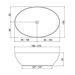 Antonio Lupi Solidea SOLIDEA210 Pietra Stone Grey/cr Ванна отдельностоящая 210х130х50см, из натураль