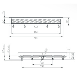 Фото Душевой лоток Paini CH850KC2 черный