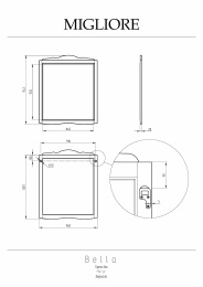 Migliore Bella 25950 Зеркало прямоугольное 96xH114x3 см, AVORIO