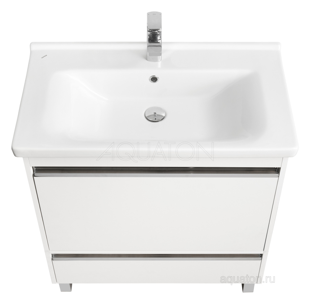 Тумба под раковину Aquaton Капри 80 белый глянец 1A230201KP010