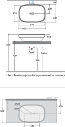 Раковина накладная Globo Genesis (GE043.BI) белый