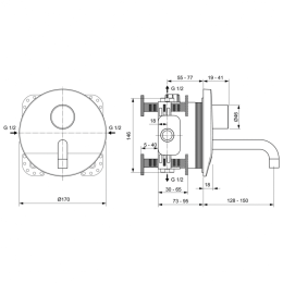 Смеситель для раковины встраиваемый со смешиванием Ideal Standard CERAPLUS A6150AA