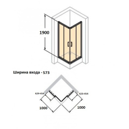 Душевой уголок Huppe Fracture 2.CU0104.069.321 100 x 100 x 190 см, профиль серебро с ярким блеском