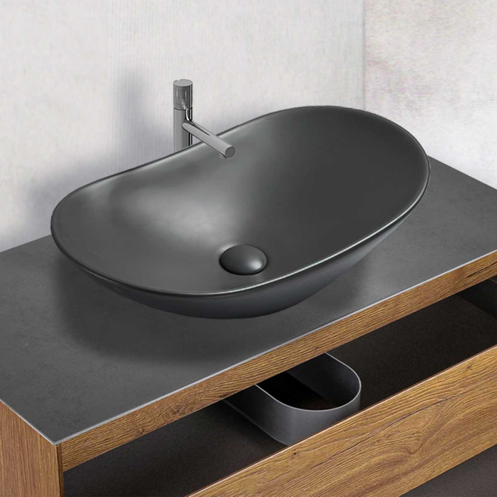 Фото Накладная раковина Vincea (VBS-508MA) антрацит матовый