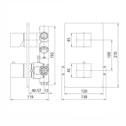 Bossini Cube Z00061.021 Термостат для душа, встраиваемый, с девиаторм 1/2/3/4/5, цвет: золото