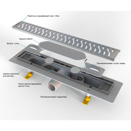 Фото Душевой лоток PAINI Harmony 450 CH450H хром