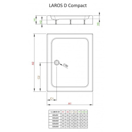Акриловый поддон для душа Radaway Laros D Compact 80x100x17 белый SLD81017-01