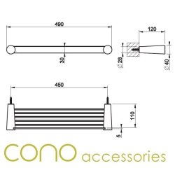 Полка для ванной Gessi Cono (45549#031) хром