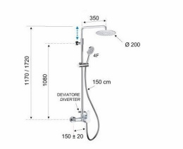 Remer  Winner W37A8MPEC20M Душевая система в комплекте со смесителем (хром)