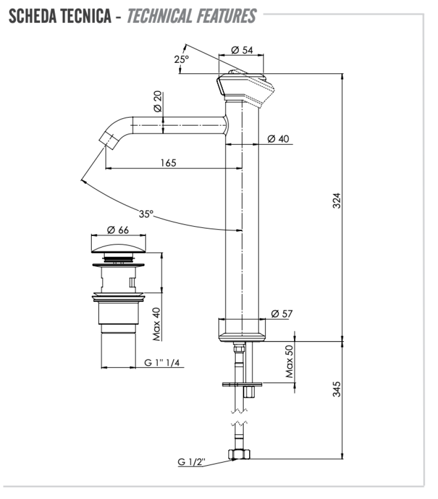 Фото Смеситель для раковины Remer Element ET10LXL
