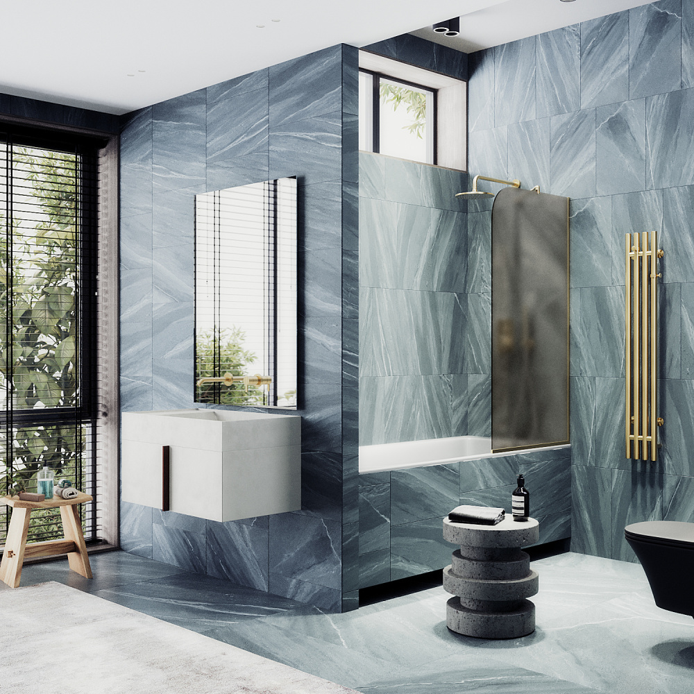 Фото Шторка на ванну Maybah Glass MGV-75-3у в узком профиле