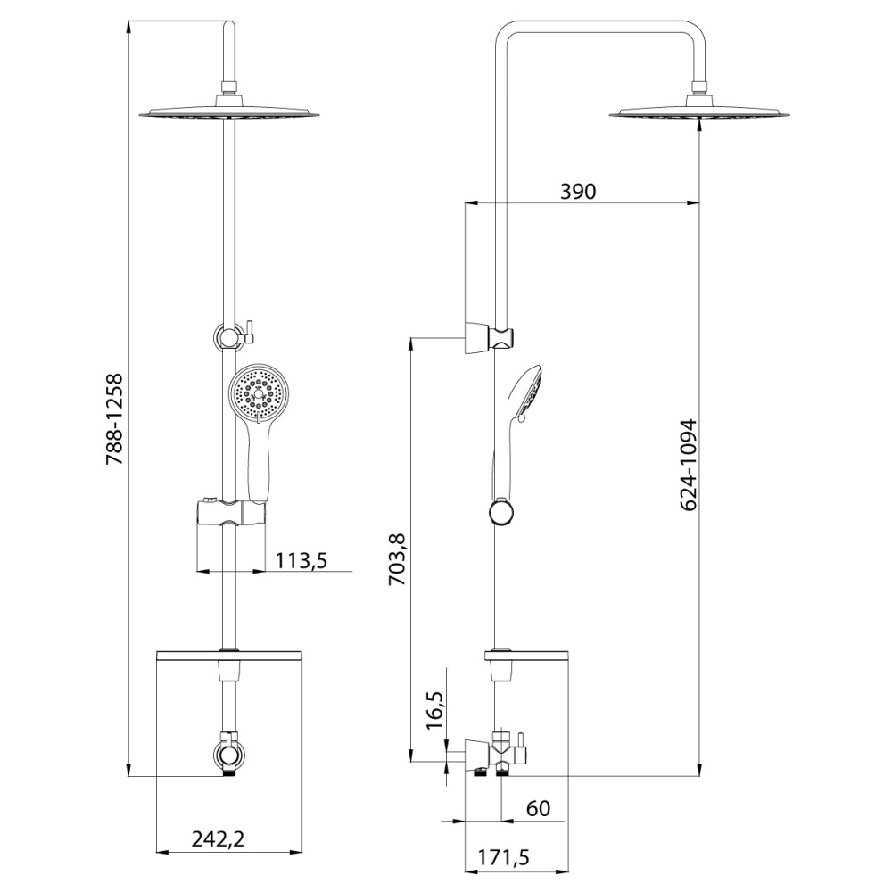 Душевой гарнитур Lemark (LM8802C) хром