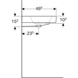 Фото Раковина Geberit iCon 124078000, 75 х 48,5 см, с переливом по центру, без отверстия под смеситель, б