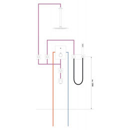Верхний душ Grohe Rainshower F-series 27271LSO, 25,4*25,4 см, 1 режим струи, без держателя, белая лу