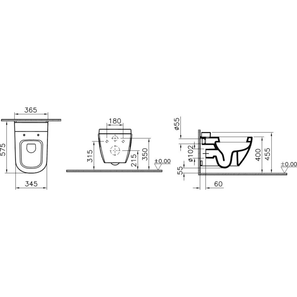 Инсталляция Grohe с безободковым унитазом VitrA Nest 5176B003-6233, с функцией биде, крышка микролиф