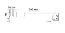 Верхний излив для душа WasserKRAFT A019, настенный, хром
