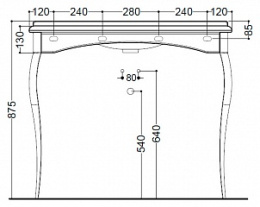 Раковина консоль Kerasan Retro 1049K0 на хромированных ножках (100 см)