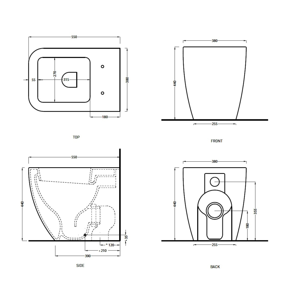 Ceramica CIELO Shui Comfort SHCOVATL - Унитаз напольный пристенный 55*38 см (Talco)